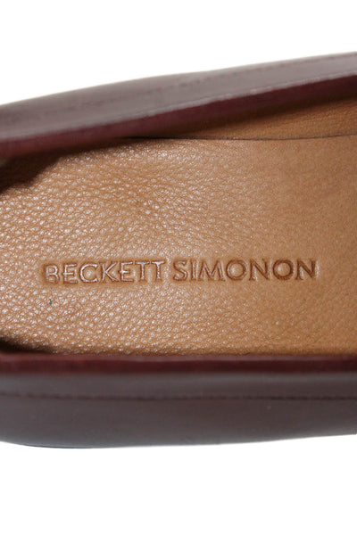 Beckett Simonon Mens Slip On Round Toe Bit Detail Leather Loafers Red Size 10