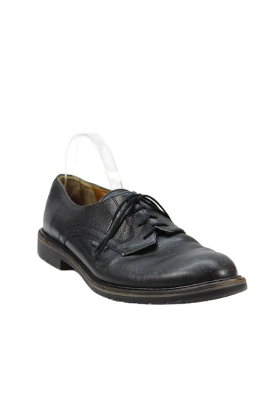 Mephisto Mens Lace Up Round Toe Pebbled Leather Oxfords Black Size 10.5