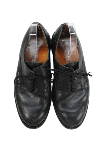 Mephisto Mens Lace Up Round Toe Pebbled Leather Oxfords Black Size 10.5