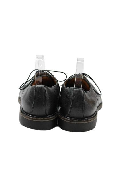 Mephisto Mens Lace Up Round Toe Pebbled Leather Oxfords Black Size 10.5