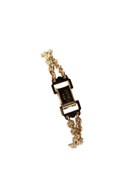 Speidel Womens Vintage Gold Tone Engraved ID Bracelet 7"