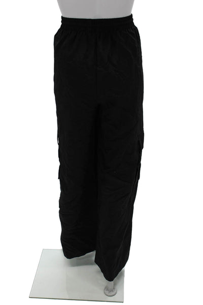 Superdown Women Cargo Pants Black Nylon Drawstring Utility Size M