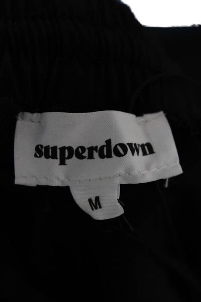 Superdown Women Cargo Pants Black Nylon Drawstring Utility Size M