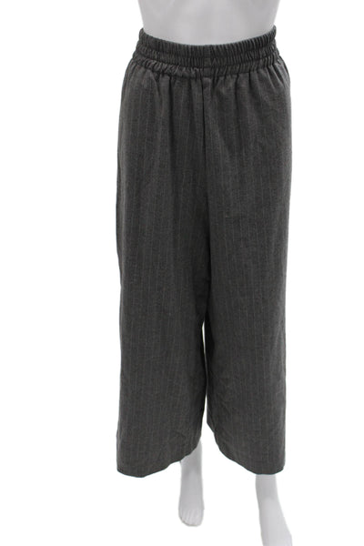 Zara Womens Gray Striped Polyester Blend Dress Pants Size L