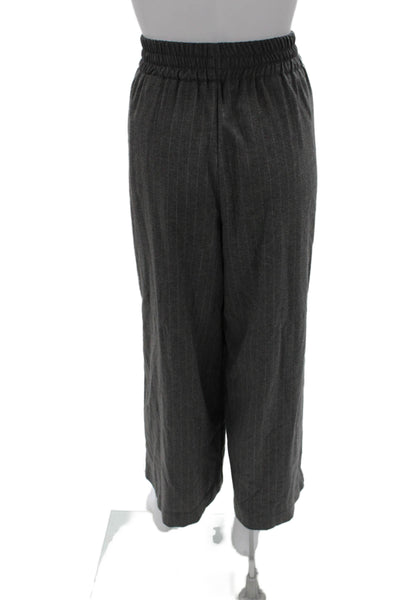 Zara Womens Gray Striped Polyester Blend Dress Pants Size L