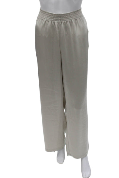 Babaton Womens Dress Pants Beige Triacetate Pull On Size L