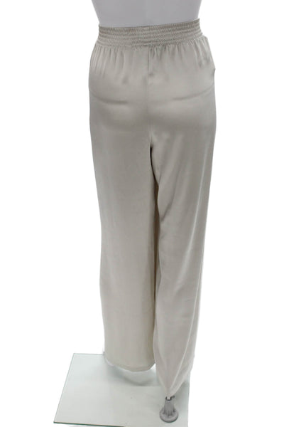 Babaton Womens Dress Pants Beige Triacetate Pull On Size L