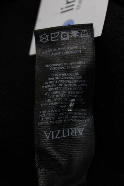 Aritzia Womens Pullover Hoodie Black High Neck Cotton Long Sleeve Size L