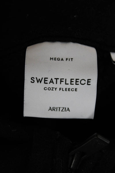 Aritzia Womens Pullover Hoodie Black High Neck Cotton Long Sleeve Size L