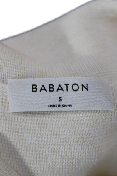 Babaton Women Cardigan Ivory Collared Long Sleeve Size S