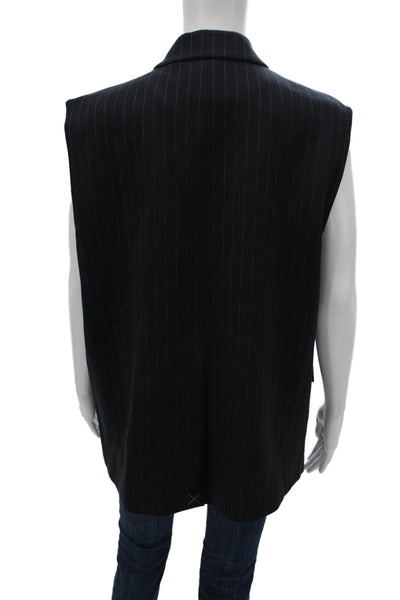 Babaton Women Vest Black Striped Button Sleeveless Size L