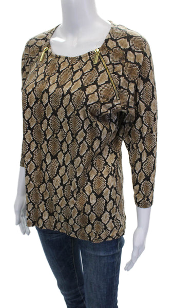 Michael Michael Kors Women Blouse Animal Print 3/4 Sleeve Size L