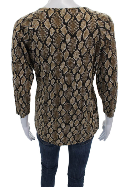 Michael Michael Kors Women Blouse Animal Print 3/4 Sleeve Size L