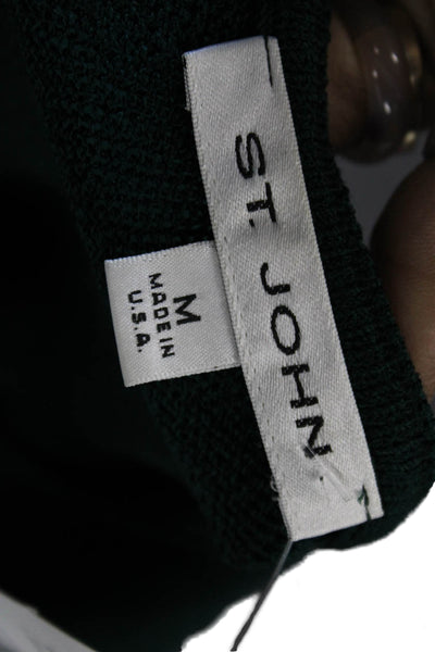 St. John Women Basic Wool Boat Neck Sleeveless Tank Pullover Green Size M