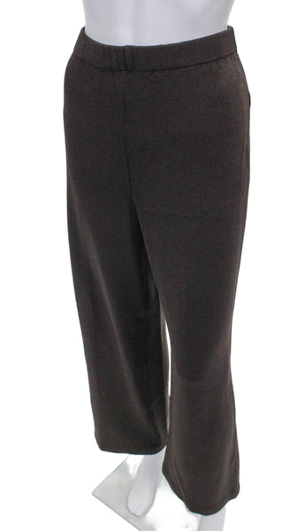 St. John Collection Women Dress Pants Brown Wool Pull On Size 8