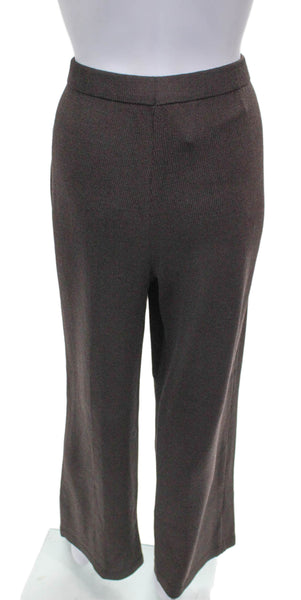 St. John Collection Women Dress Pants Brown Wool Pull On Size 8
