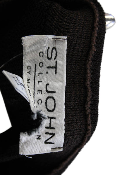 St. John Collection Women Dress Pants Brown Wool Pull On Size 8
