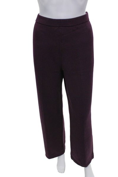St. John Collection Women Dress Pants Purple Wool Pull On Size 8