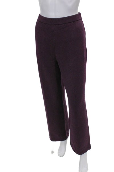 St. John Collection Women Dress Pants Purple Wool Pull On Size 8