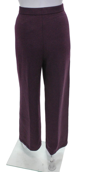 St. John Collection Women Dress Pants Purple Wool Pull On Size 8