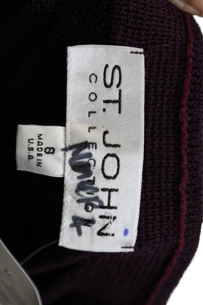 St. John Collection Women Dress Pants Purple Wool Pull On Size 8