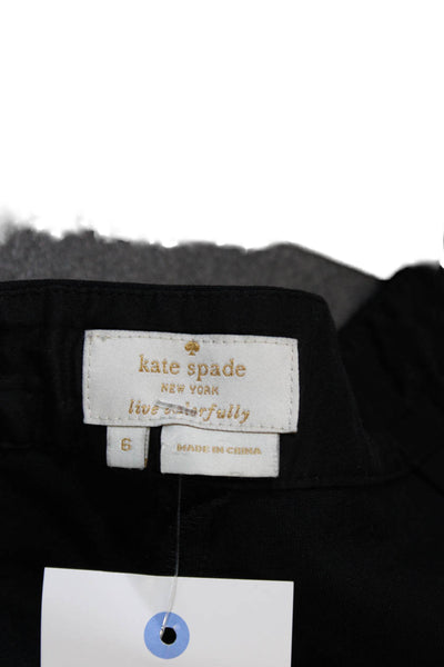 Kate Spade Women Ankle Pants Black Viscose Zip Size 6