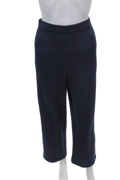 St. John Collection Womens Blue Wool Dress Pants Pull On Size 8