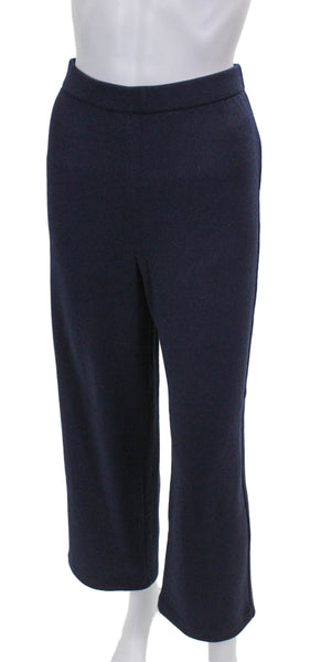 St. John Collection Womens Blue Wool Dress Pants Pull On Size 8