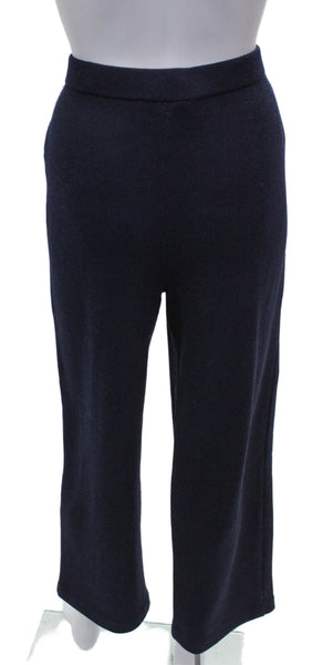 St. John Collection Womens Blue Wool Dress Pants Pull On Size 8