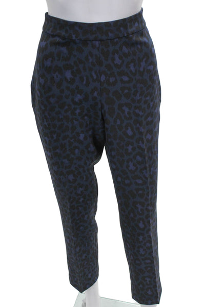 Kate Spade Womens Dress Pants Blue Animal Print Polyester Zip Size 4
