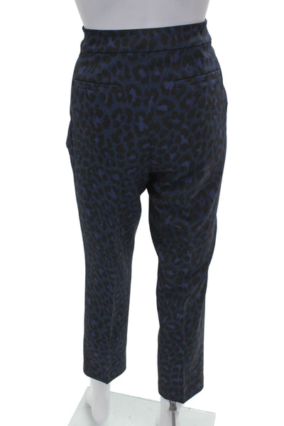 Kate Spade Womens Dress Pants Blue Animal Print Polyester Zip Size 4