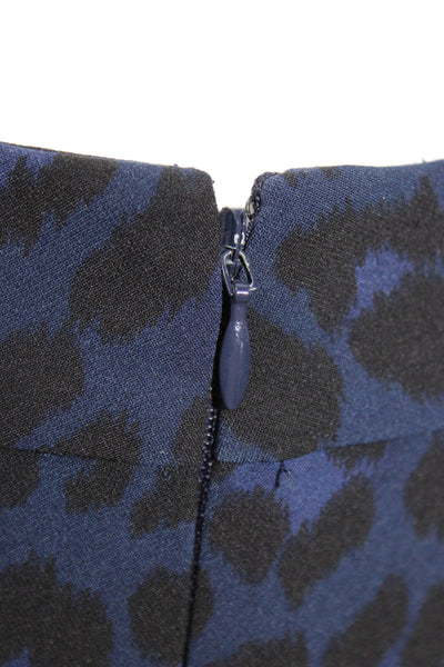 Kate Spade Womens Dress Pants Blue Animal Print Polyester Zip Size 4