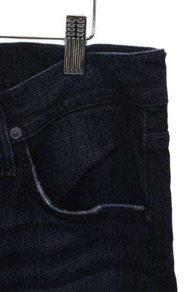 Hudson Mens Cropped Jeans Blue Cotton Blend Button Fly Size 34