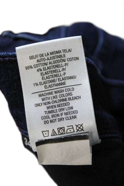 Hudson Mens Cropped Jeans Blue Cotton Blend Button Fly Size 34