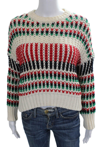 Maje Womens Multicolor Geometric Acrylic Pullover Crew Neck Size 1