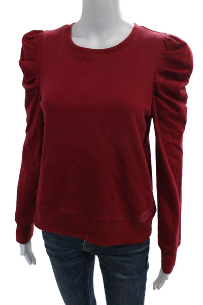 Rebecca Minkoff Womens Pullover Red Cotton Blend Crew Neck Long Sleeve Size S