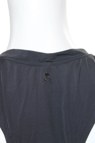 Soul Women Black Basic Nylon Sleeveless Round Neck Tank Size S