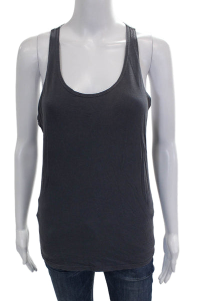 Soul Women Basic Sleeveless Tank Gray Cotton Scoop Neck Size S