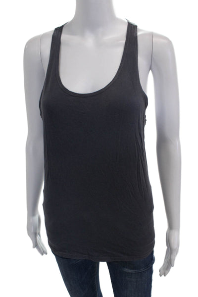 Soul Women Basic Sleeveless Tank Gray Cotton Scoop Neck Size S