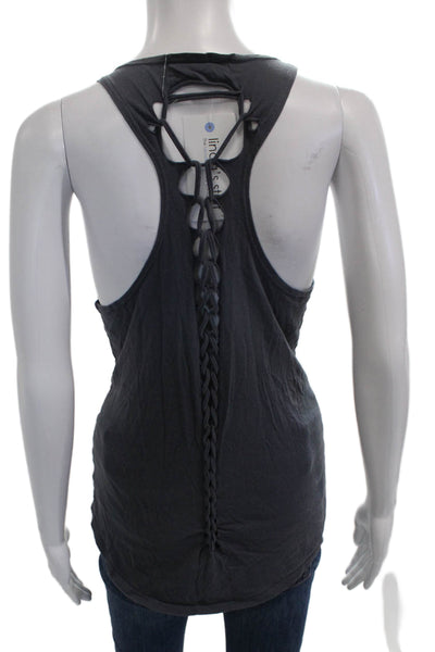 Soul Women Basic Sleeveless Tank Gray Cotton Scoop Neck Size S