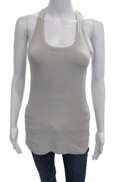 Lululemon Women Scoop Neck Sleeveless Tank Gray Polyester Blend Basic Size 6