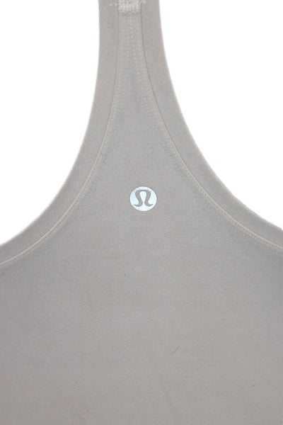 Lululemon Women Scoop Neck Sleeveless Tank Gray Polyester Blend Basic Size 6
