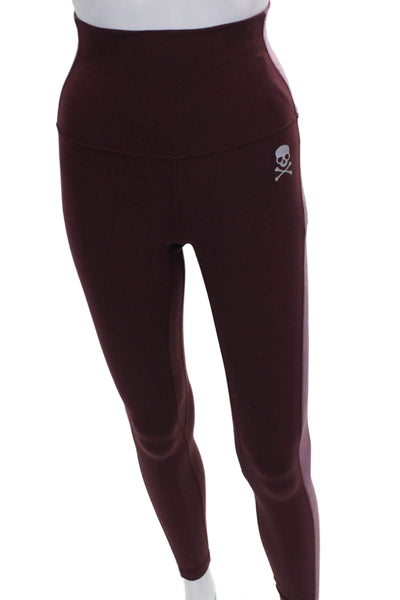 Lululemon Womens Red Colorblock Ankle Leggings Nylon Size 4