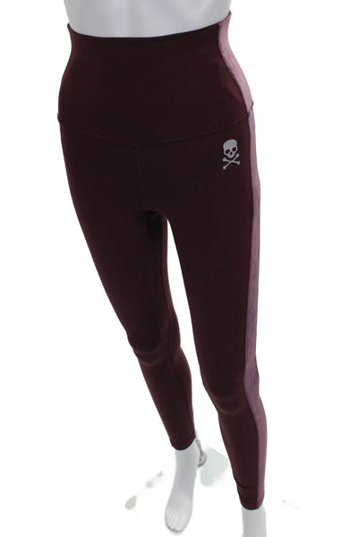 Lululemon Womens Red Colorblock Ankle Leggings Nylon Size 4