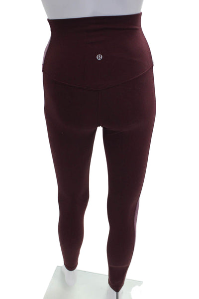 Lululemon Womens Red Colorblock Ankle Leggings Nylon Size 4
