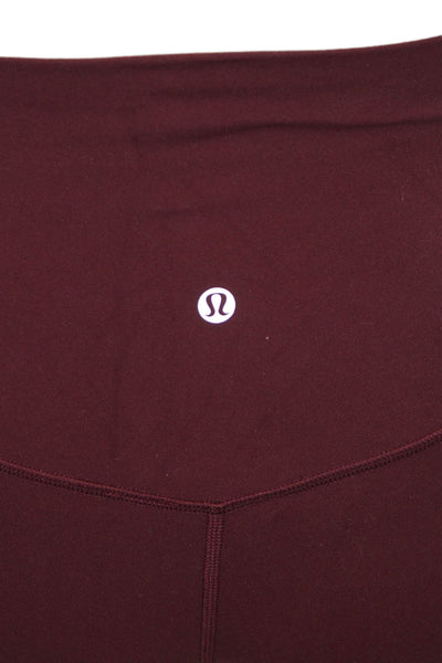 Lululemon Womens Red Colorblock Ankle Leggings Nylon Size 4