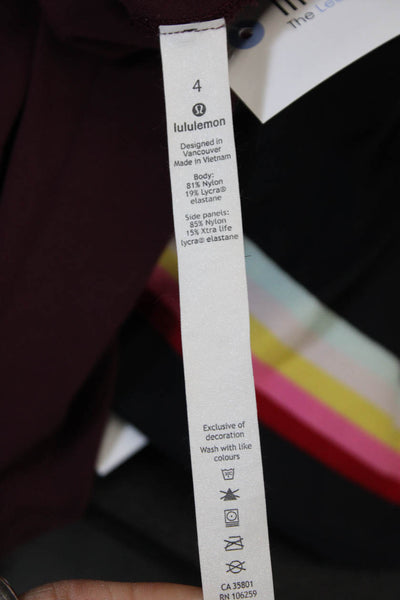 Lululemon Womens Red Colorblock Ankle Leggings Nylon Size 4