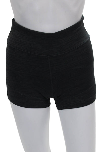 Outdoor Voices Womens Athletic Striped Nylon Shorts Black Size XS