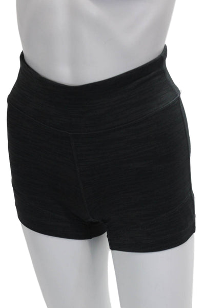 Outdoor Voices Womens Athletic Striped Nylon Shorts Black Size XS
