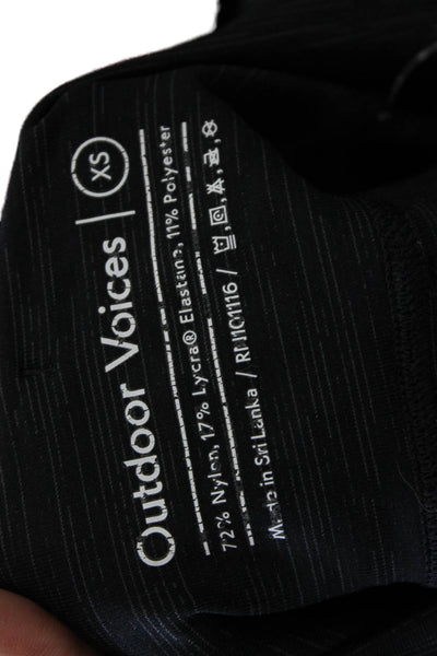 Outdoor Voices Womens Athletic Striped Nylon Shorts Black Size XS